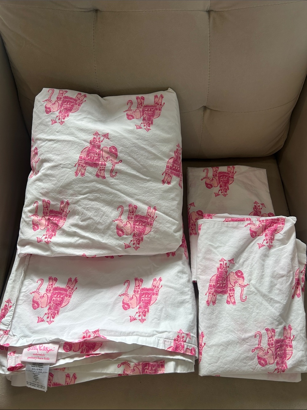Lilly Pulitzer Pink Elephant Cotton Sheet Set